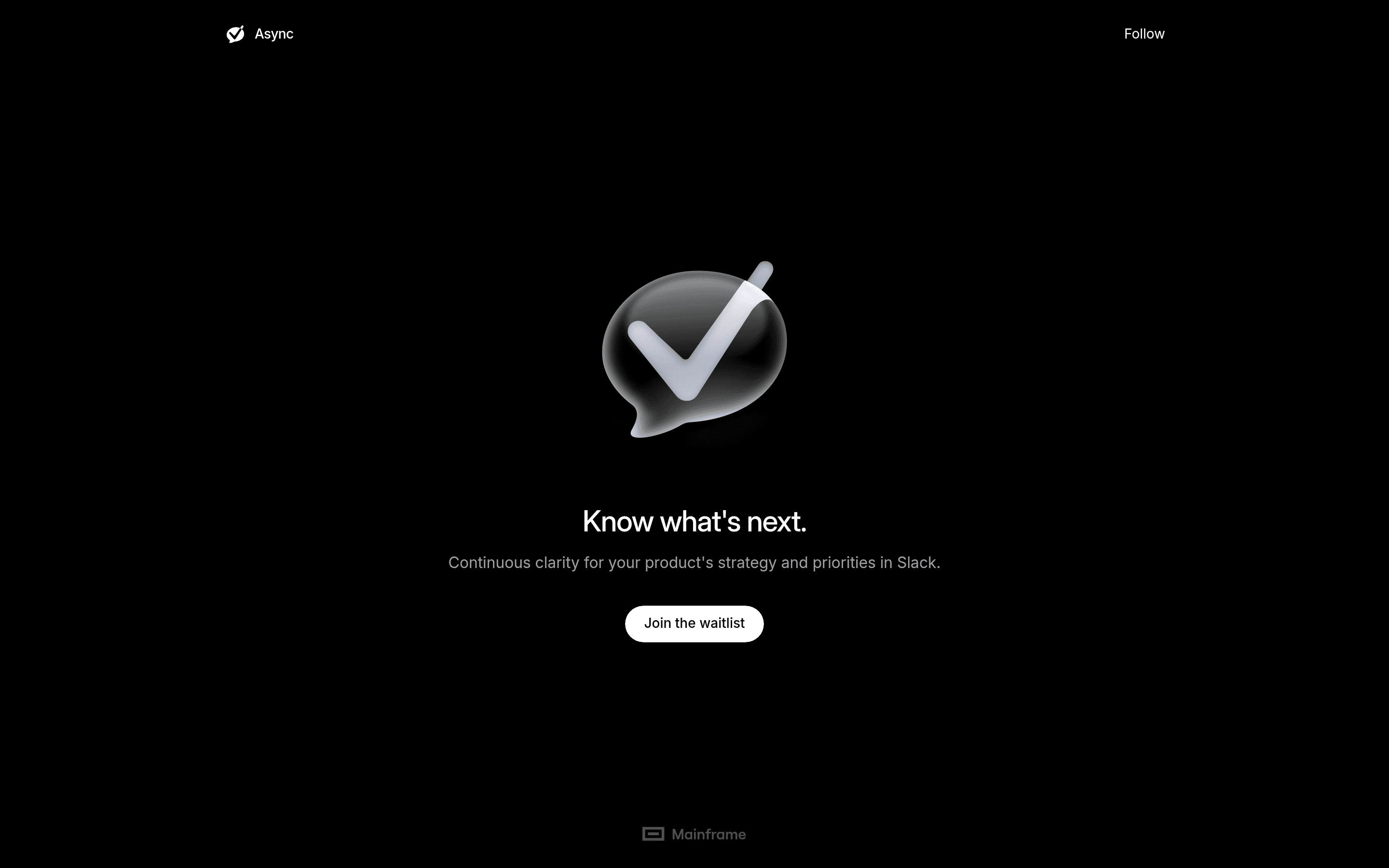 Async saas landing page screenshot