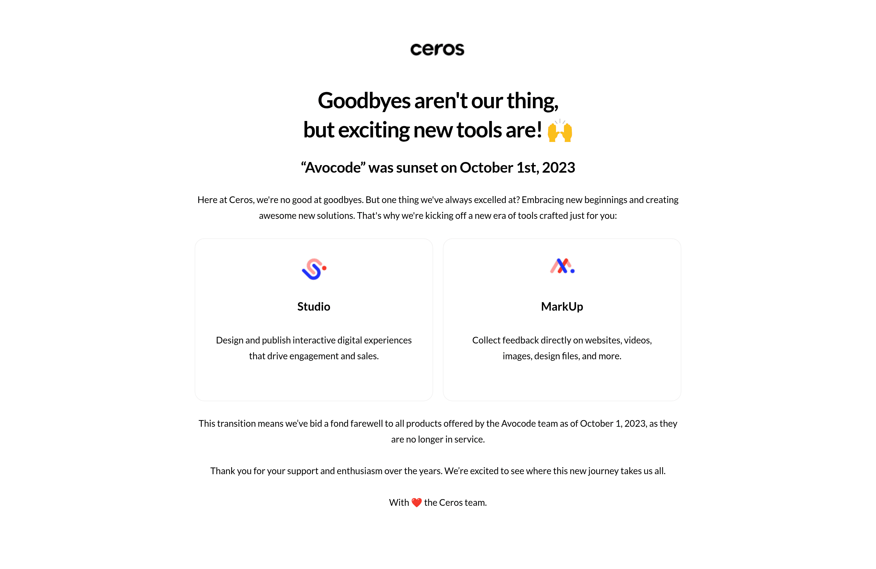 Avocode saas landing page screenshot