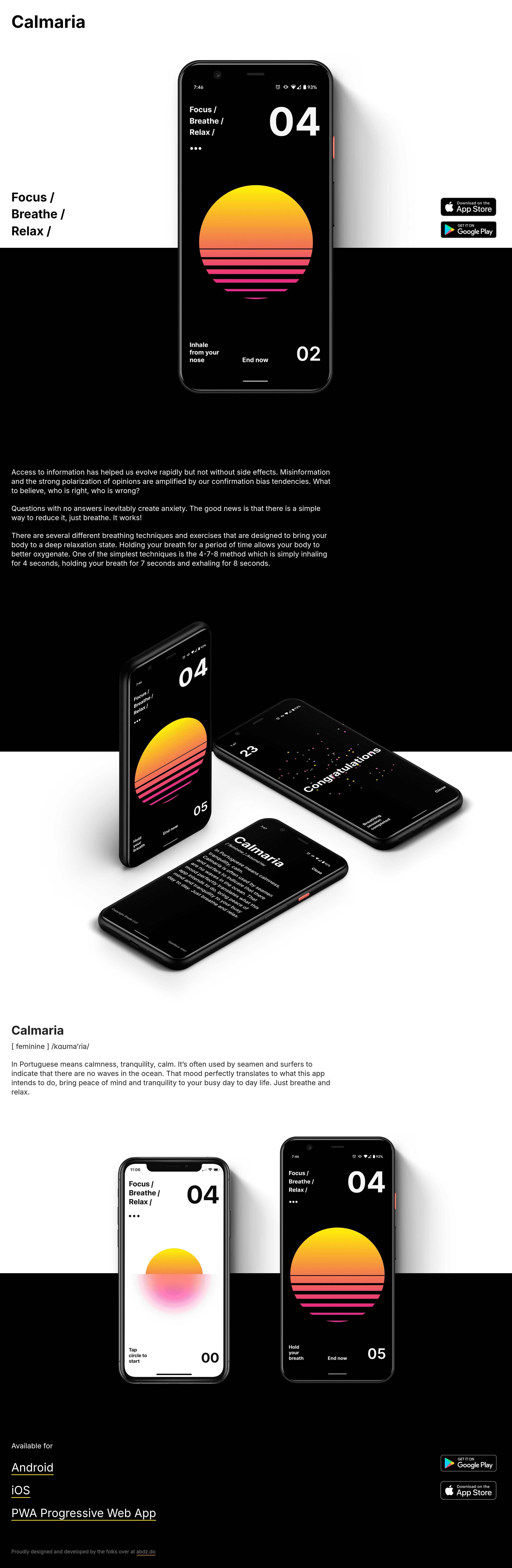 Calmaria saas landing page screenshot