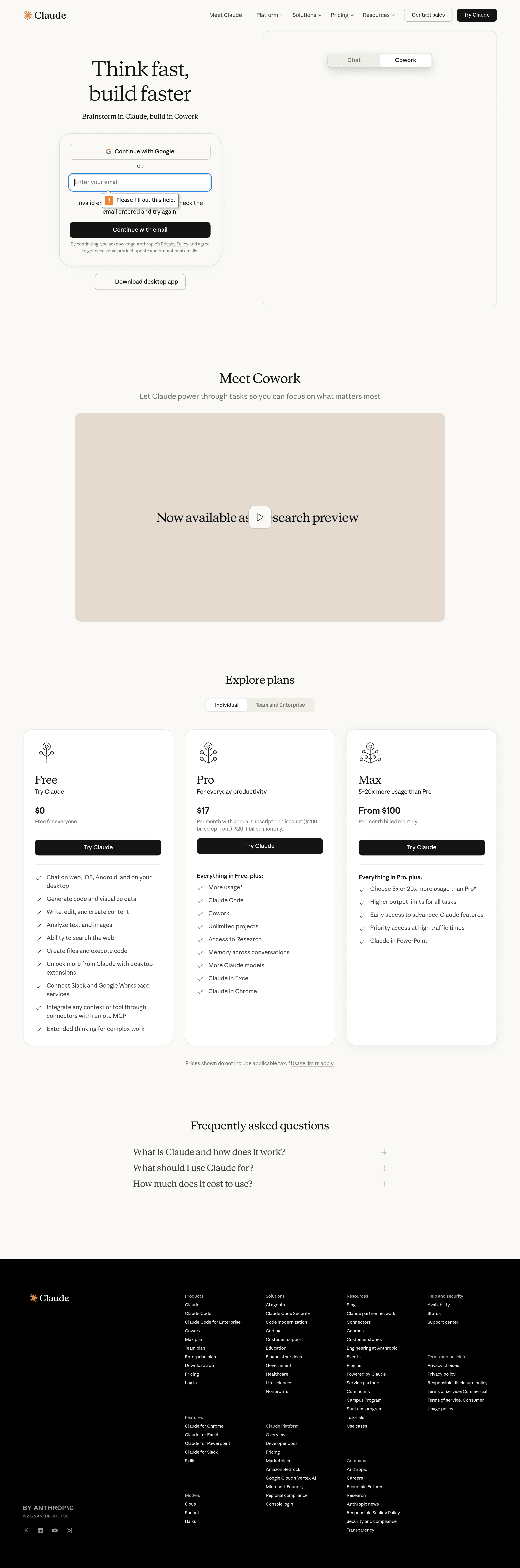 Claude in PowerPoint landing page screenshot