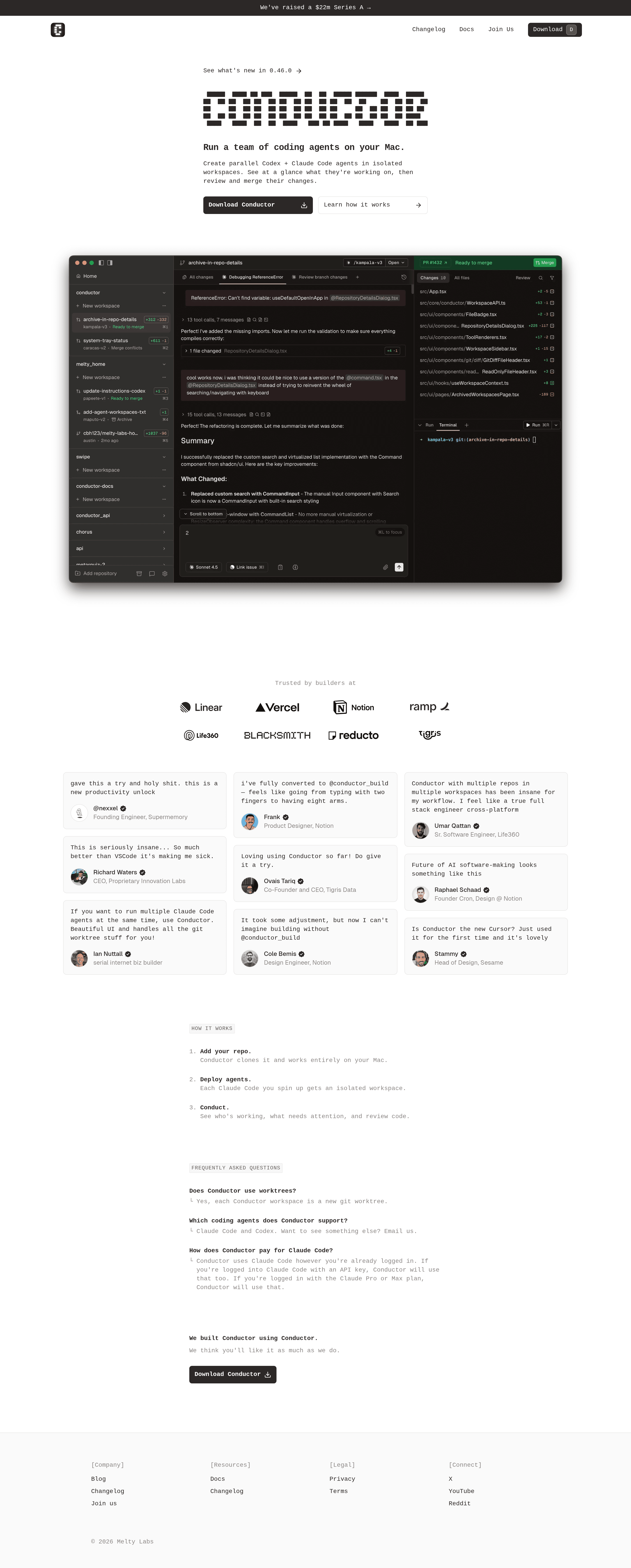Conductor saas landing page screenshot