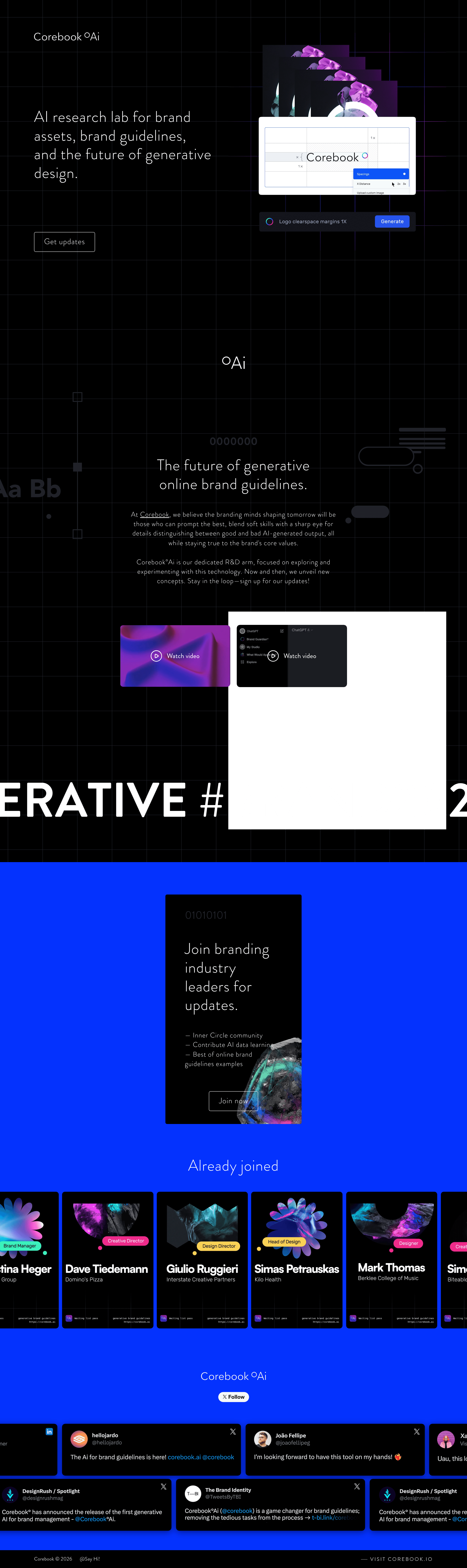 Corebook°Ai saas landing page screenshot
