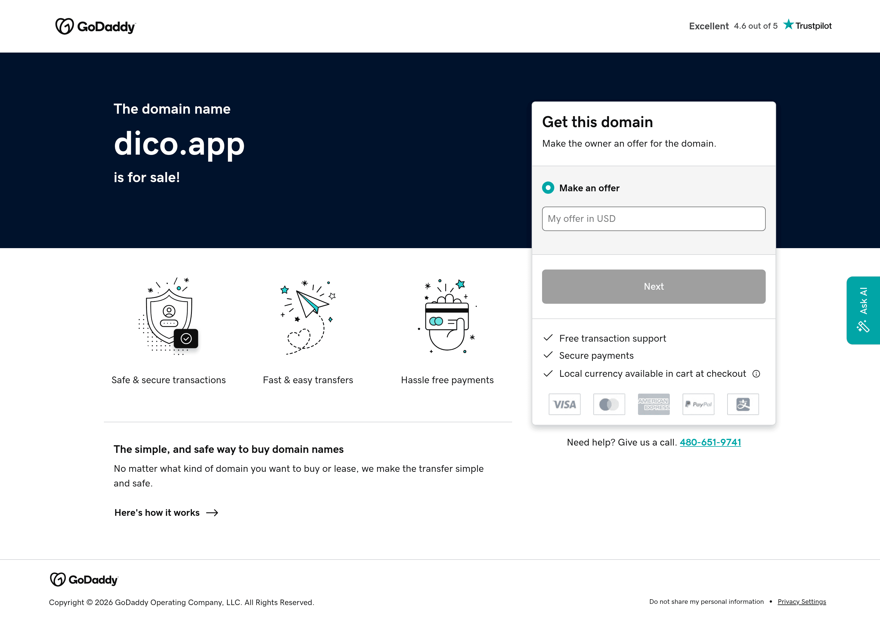 Dico saas landing page screenshot