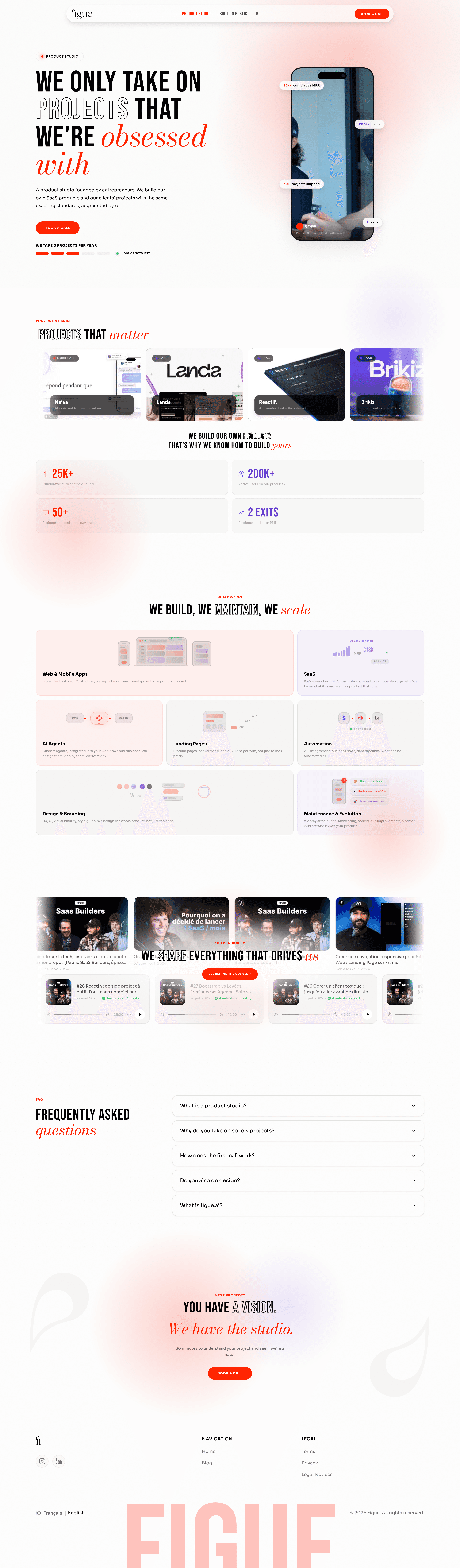 Figue saas landing page screenshot