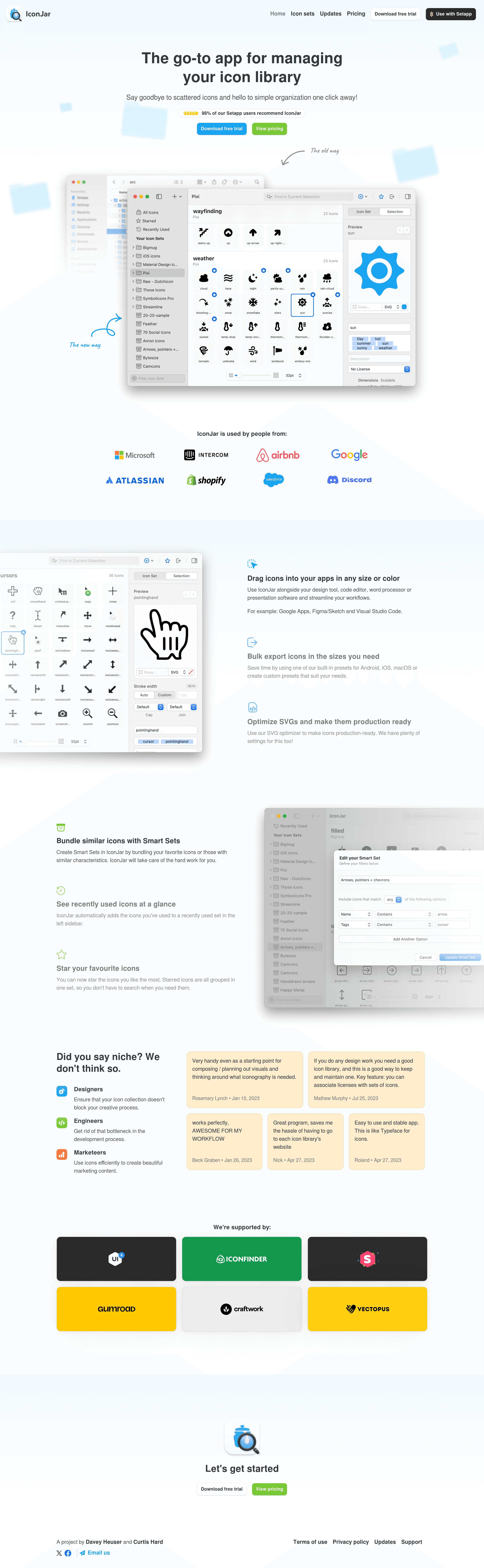 Geticonjar saas landing page screenshot