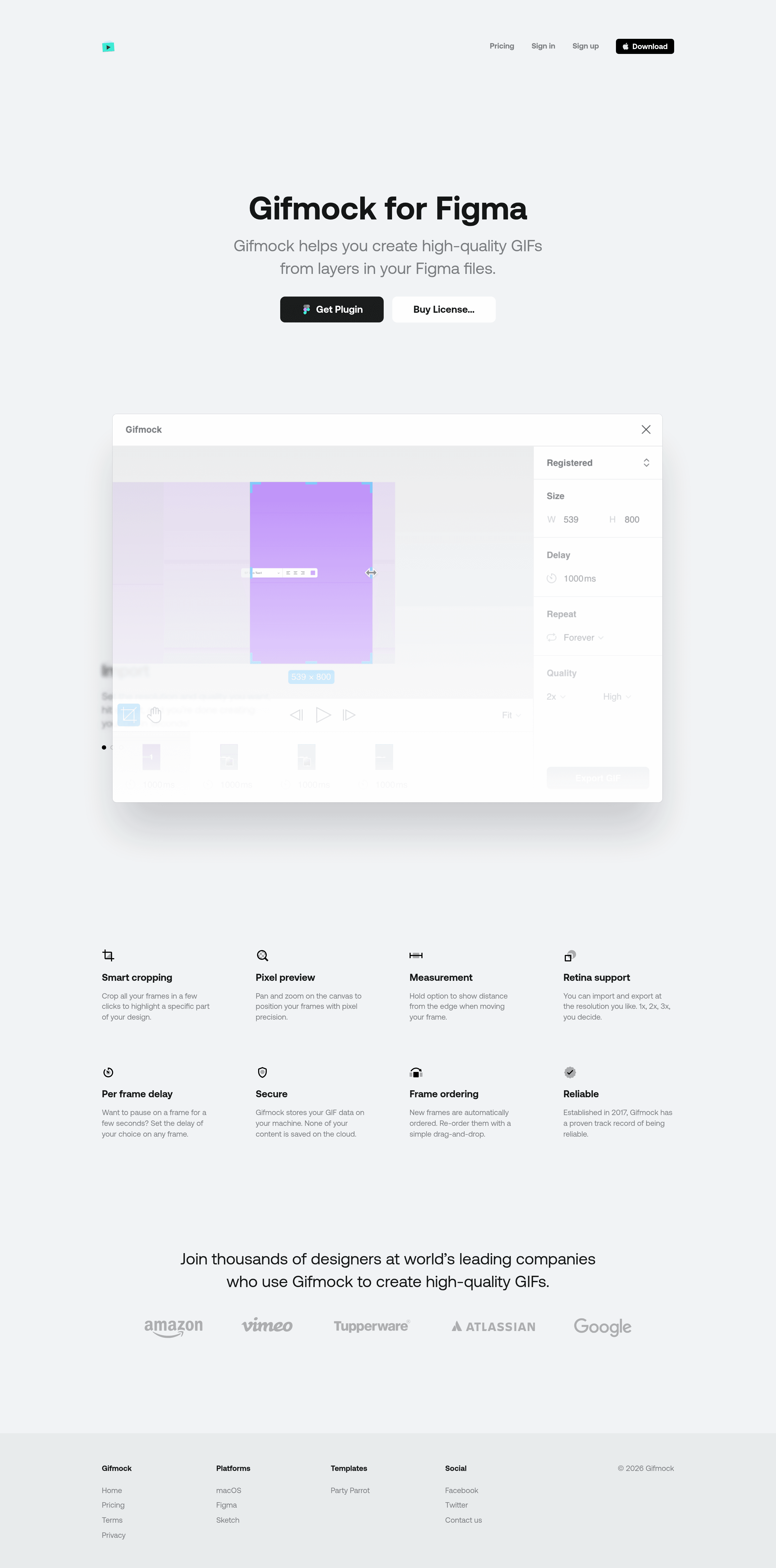 Gifmock saas landing page screenshot