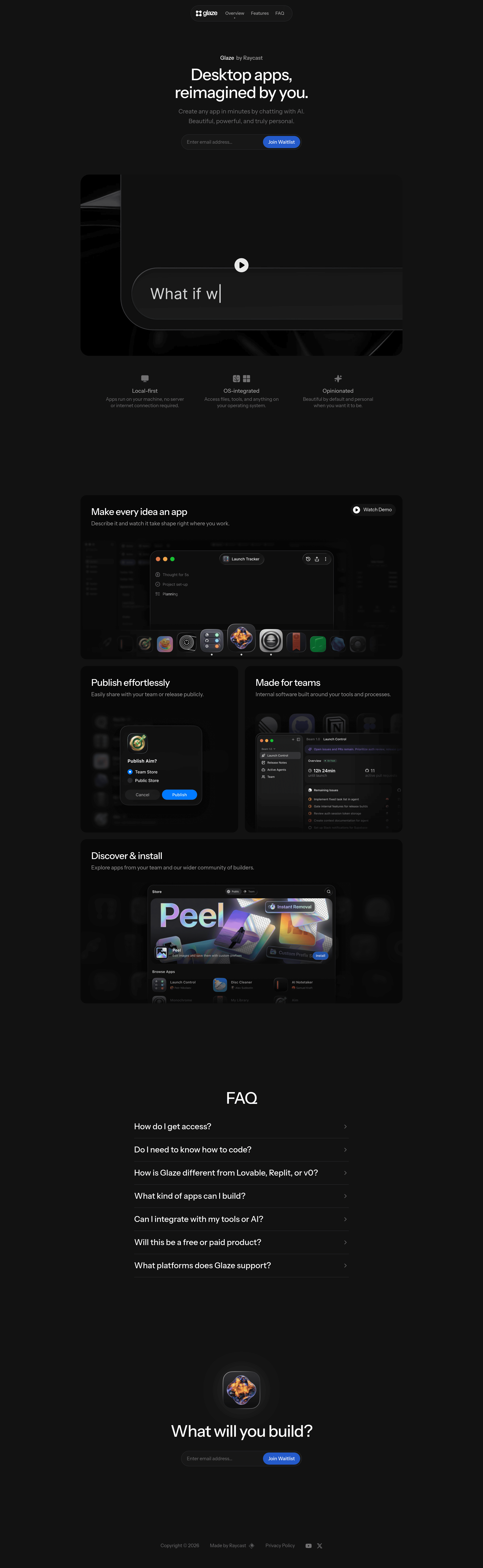 Glaze saas landing page screenshot