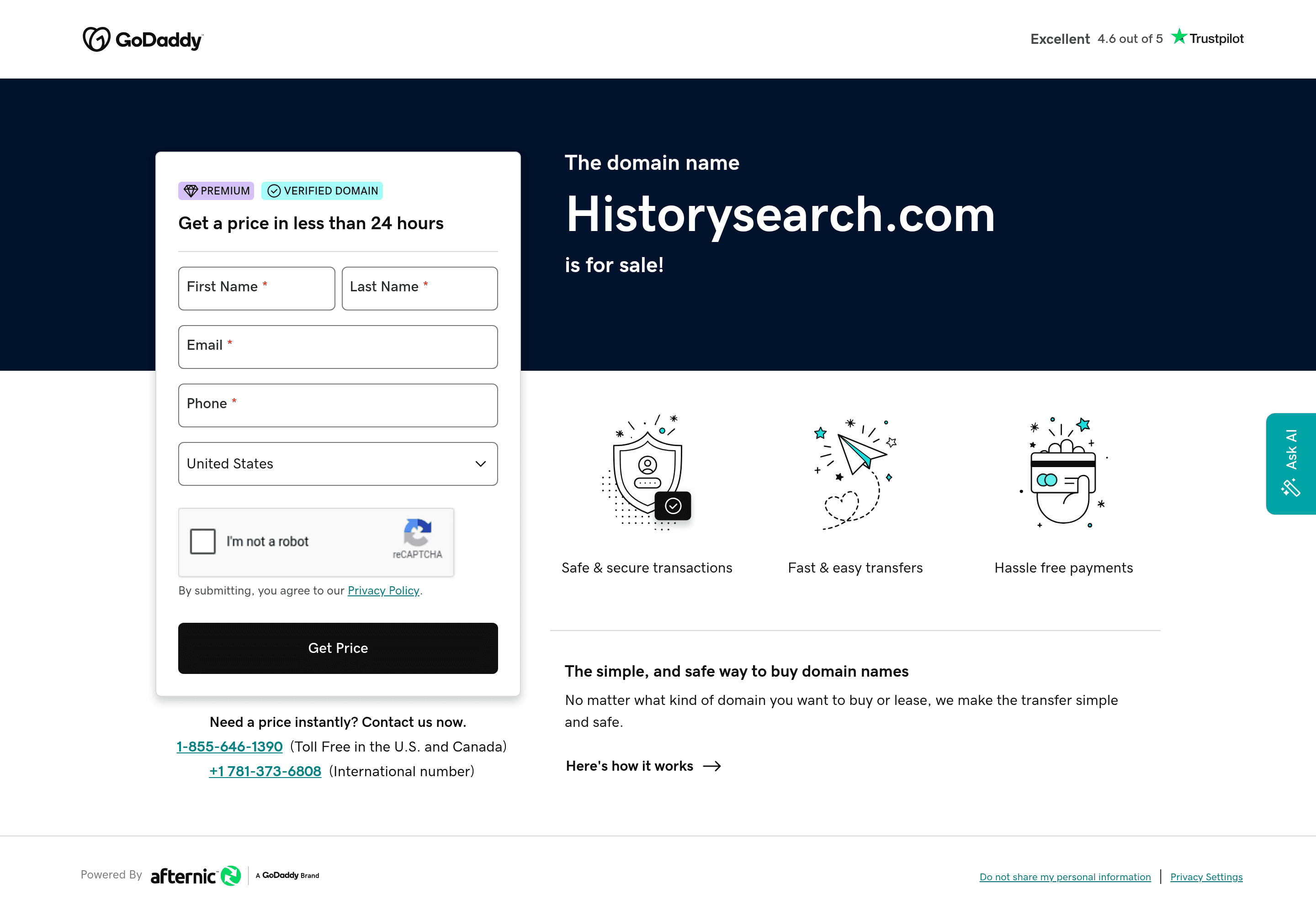 Historysearch saas landing page screenshot