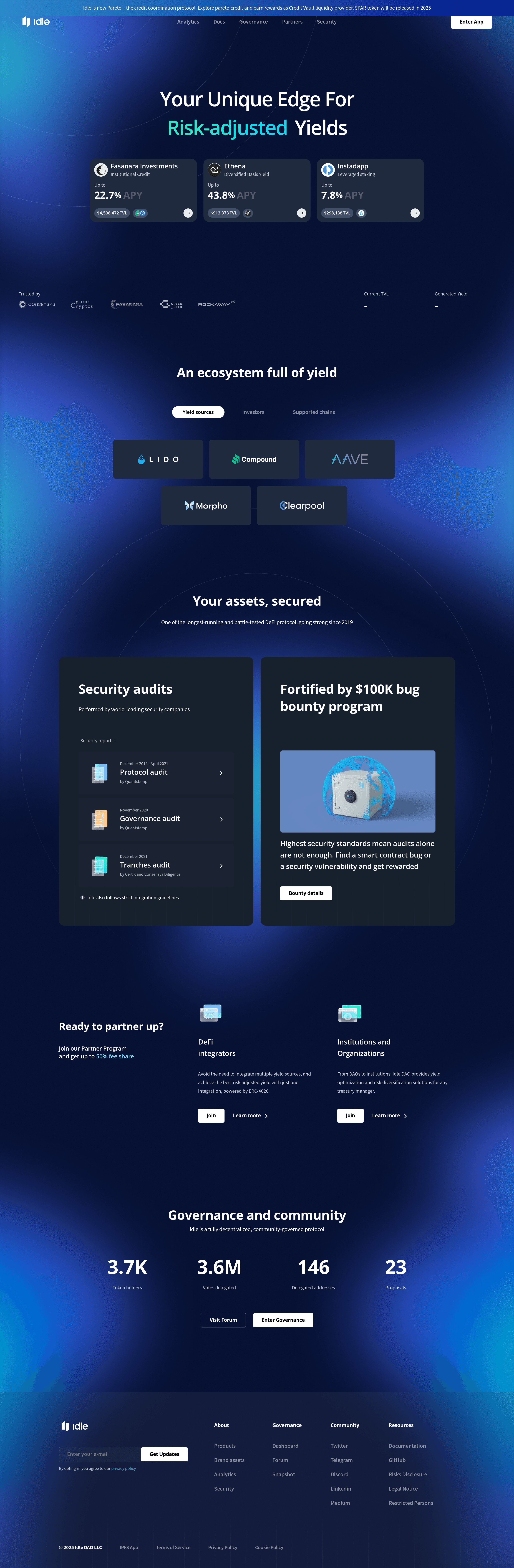 Idle Finance saas landing page screenshot