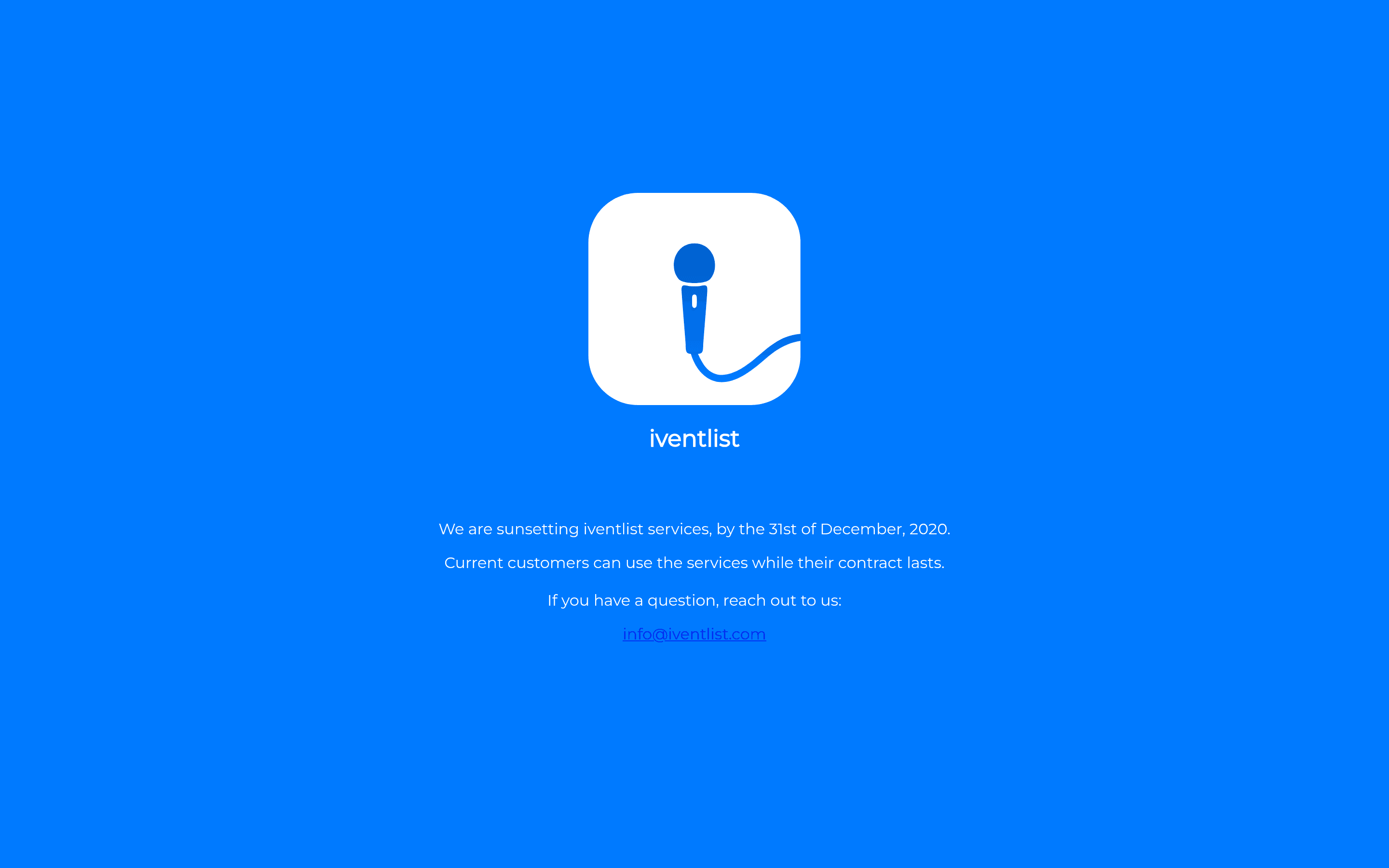 Iventlist saas landing page screenshot