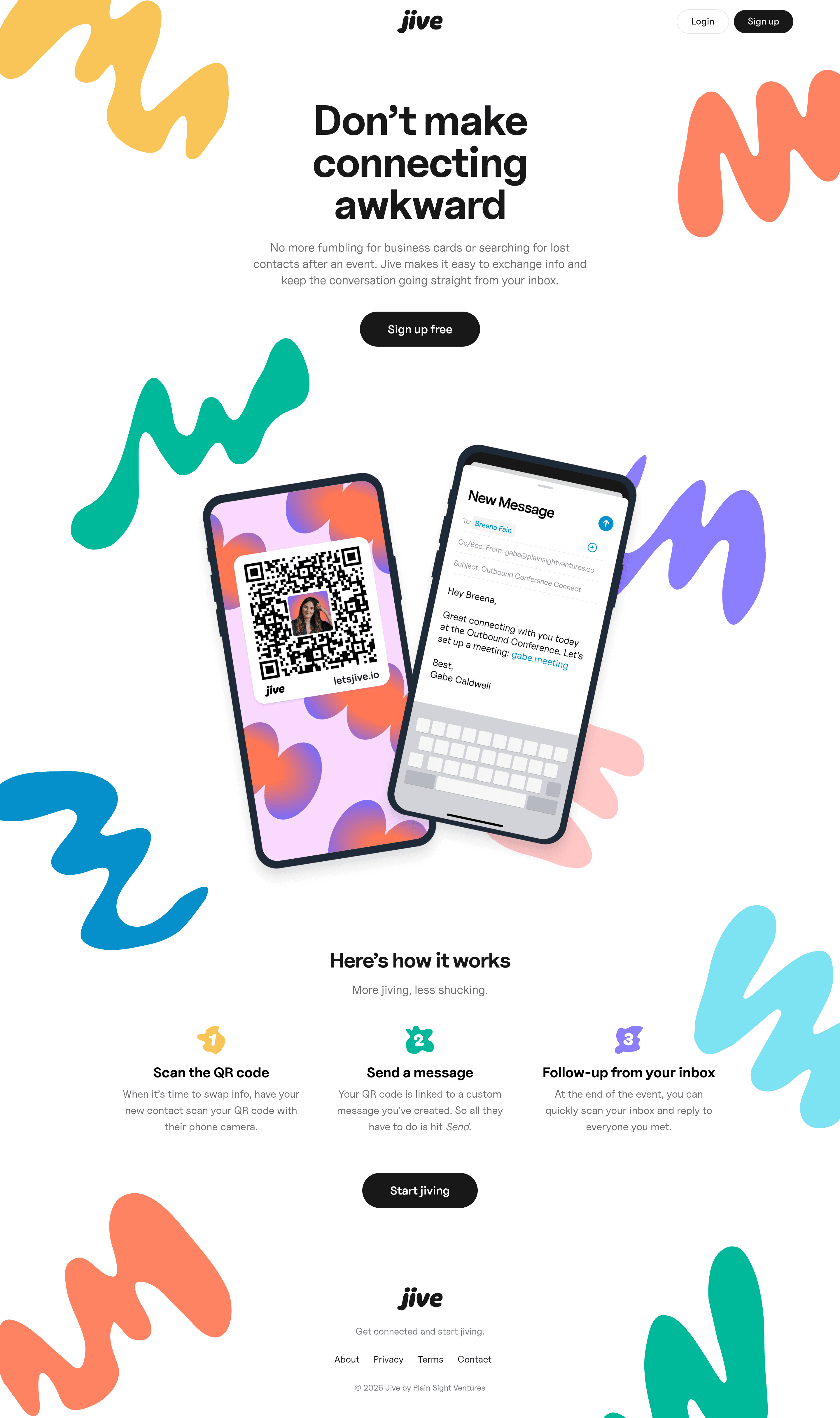 Jive saas landing page screenshot