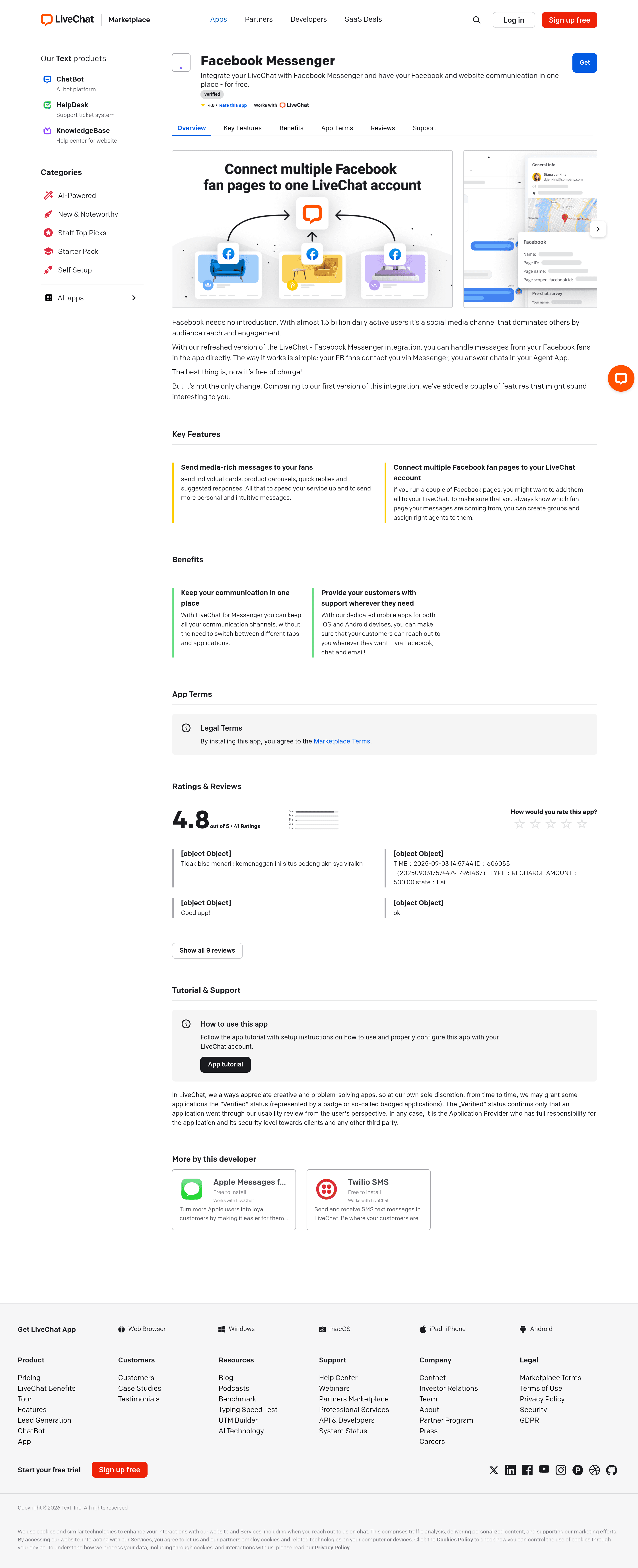 Livechatinc saas landing page screenshot