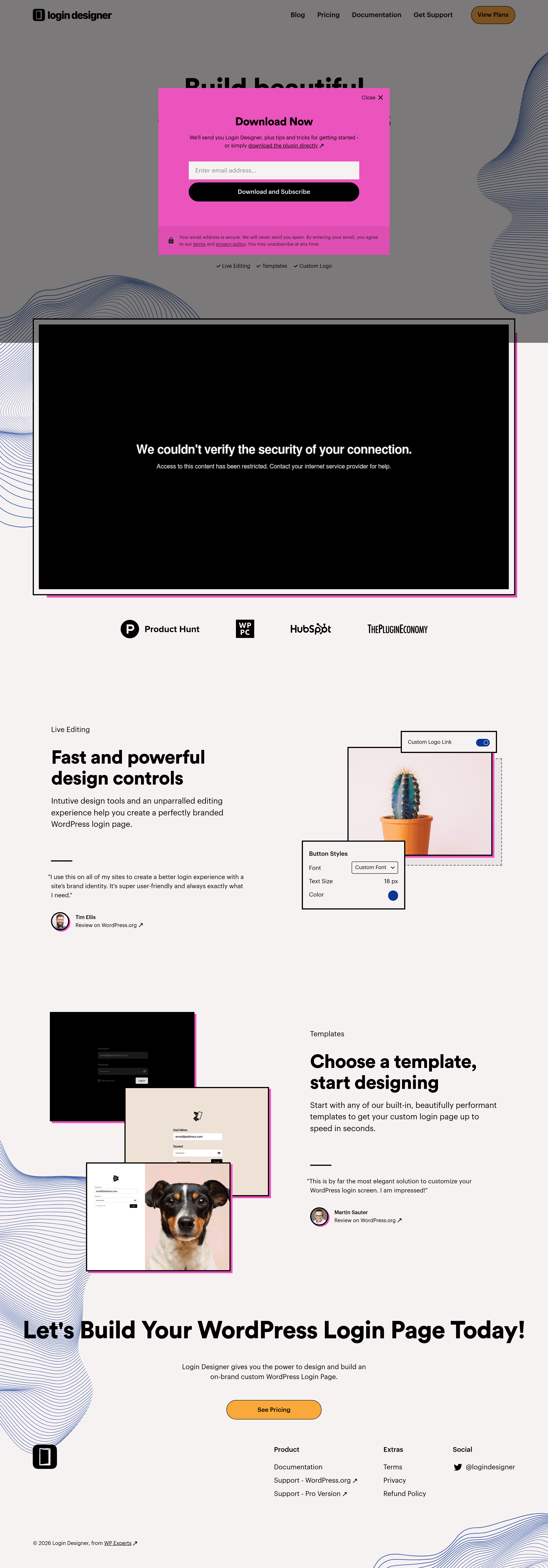 Logindesigner saas landing page screenshot
