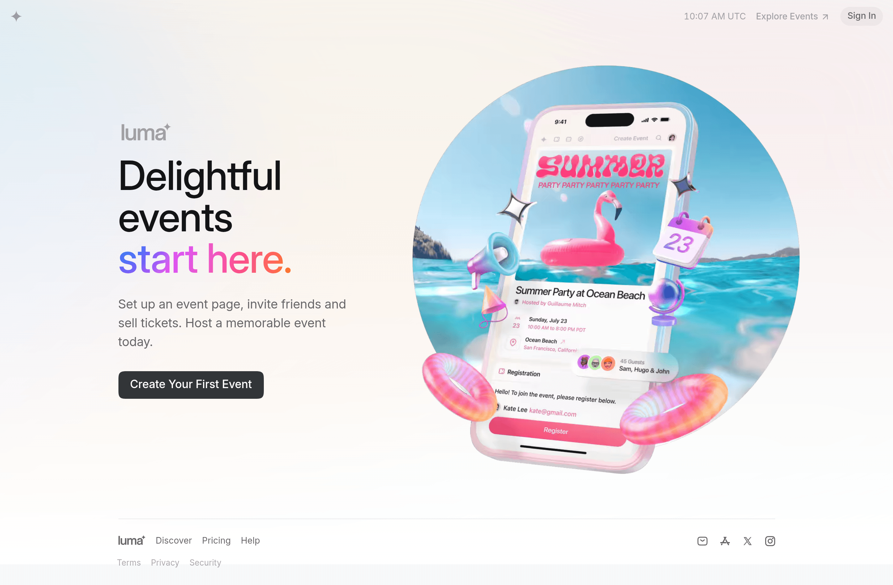 Lu saas landing page screenshot