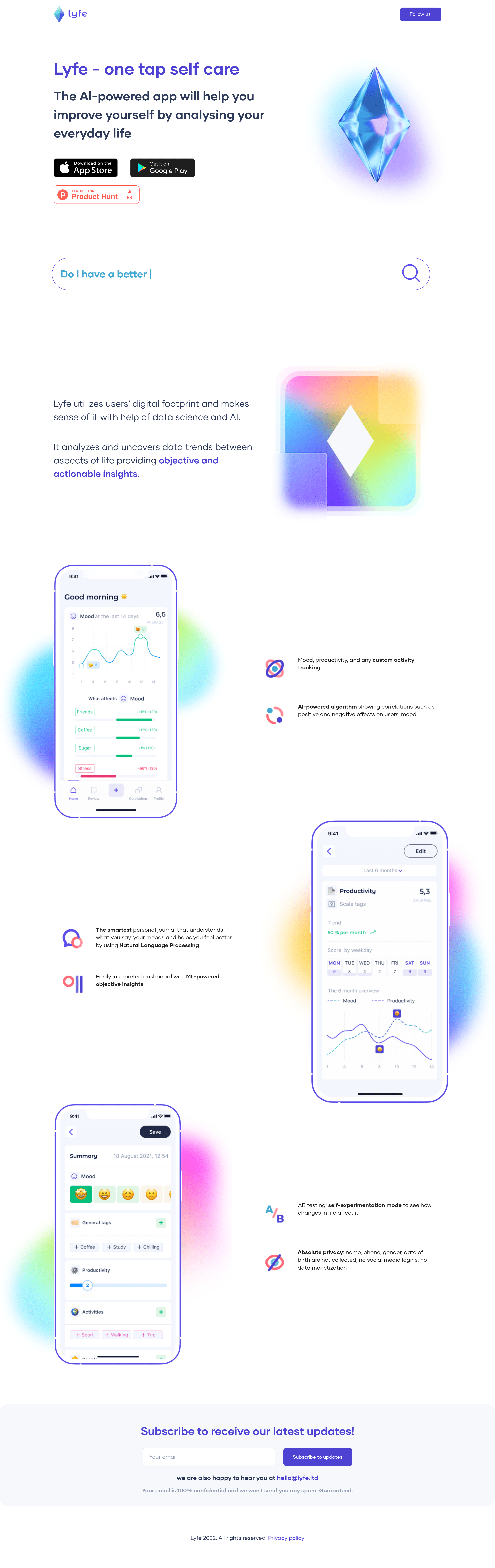 Lyfe saas landing page screenshot
