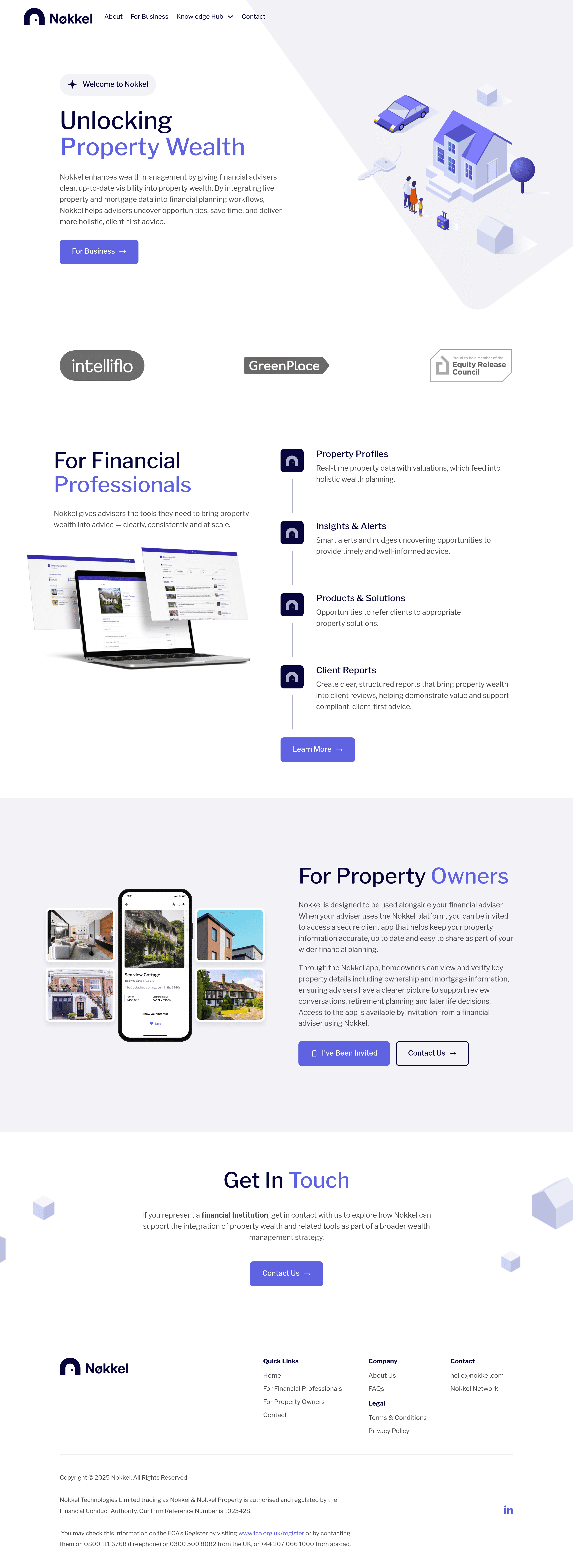 Nokkel saas landing page screenshot