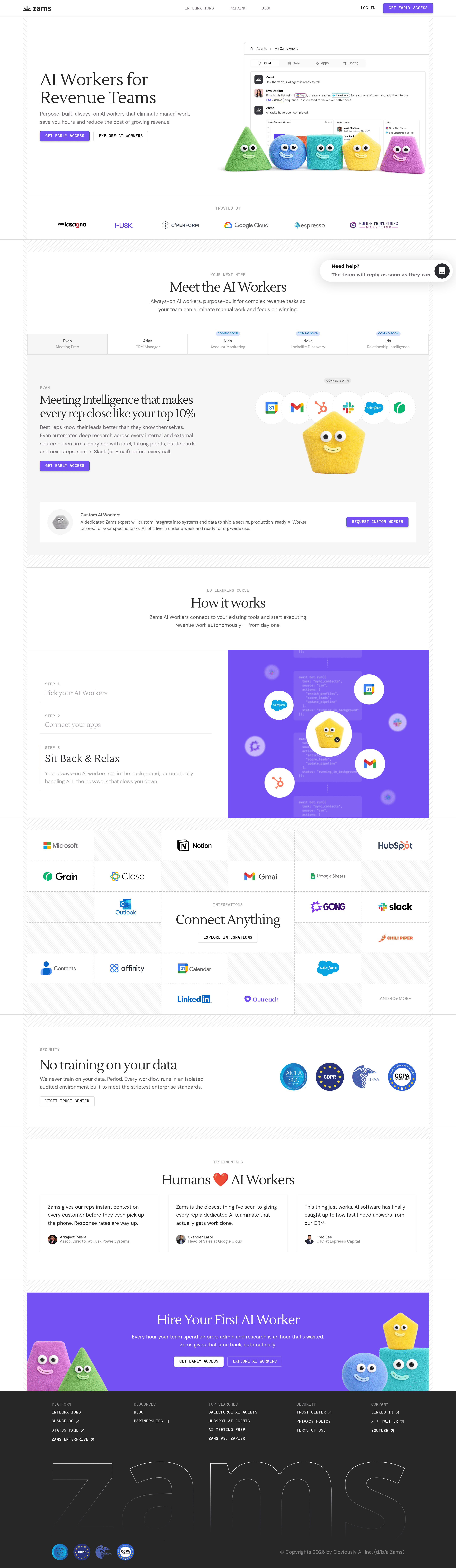 Obviously saas landing page screenshot