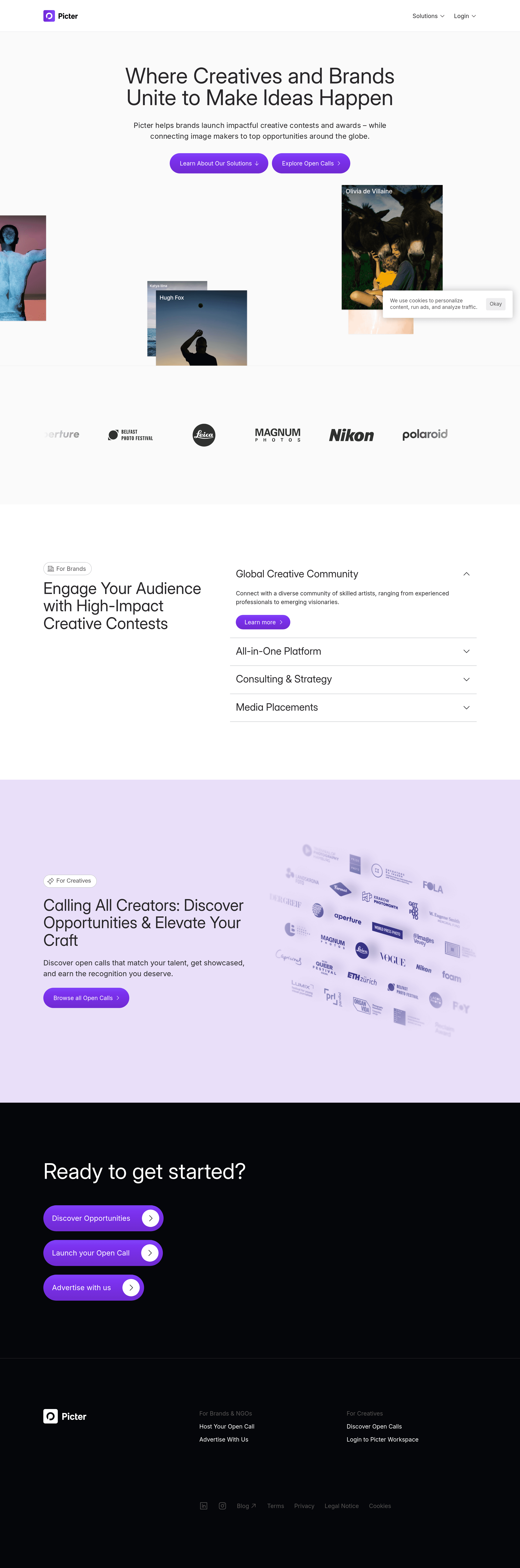 Picter saas landing page screenshot