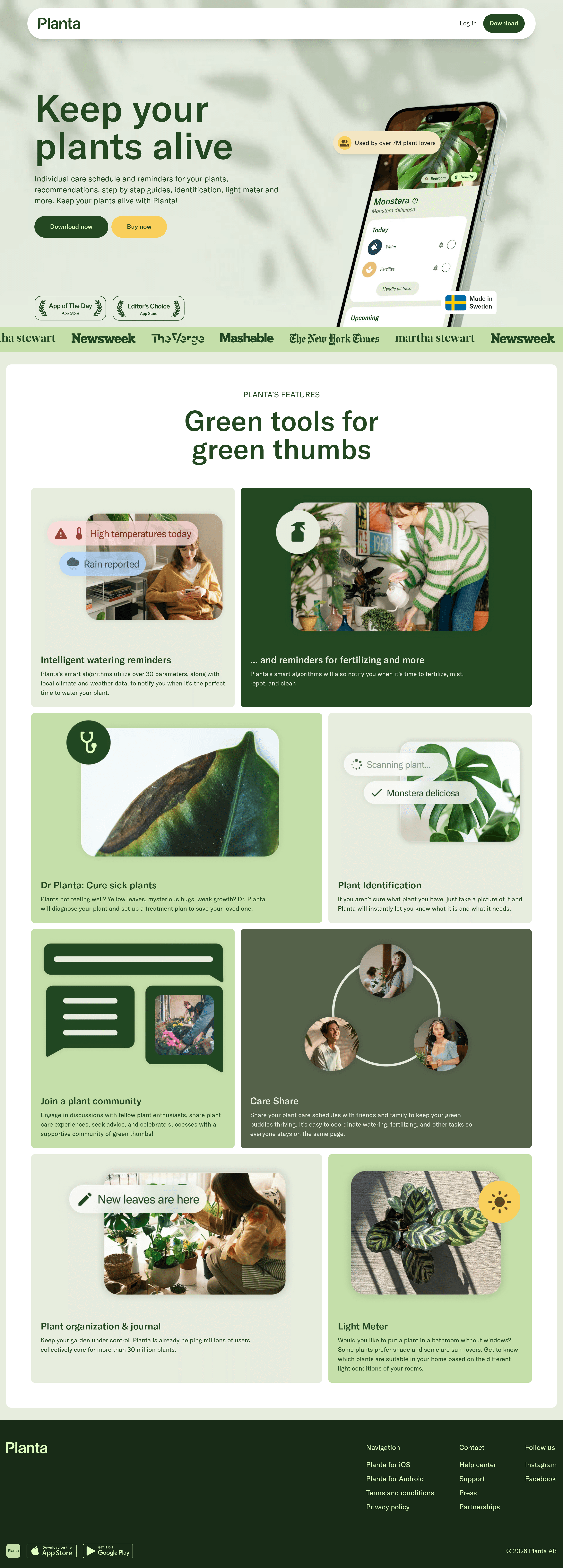 Planta saas landing page screenshot