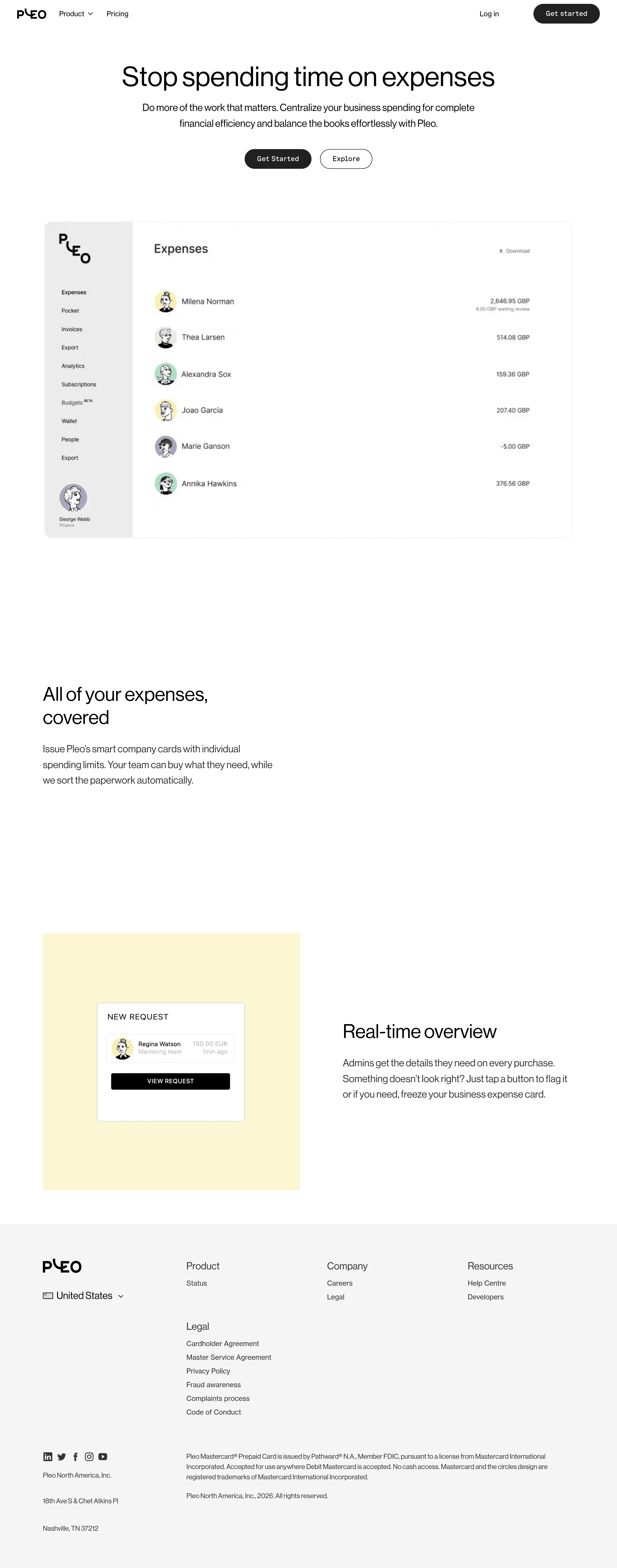 Pleo saas landing page screenshot