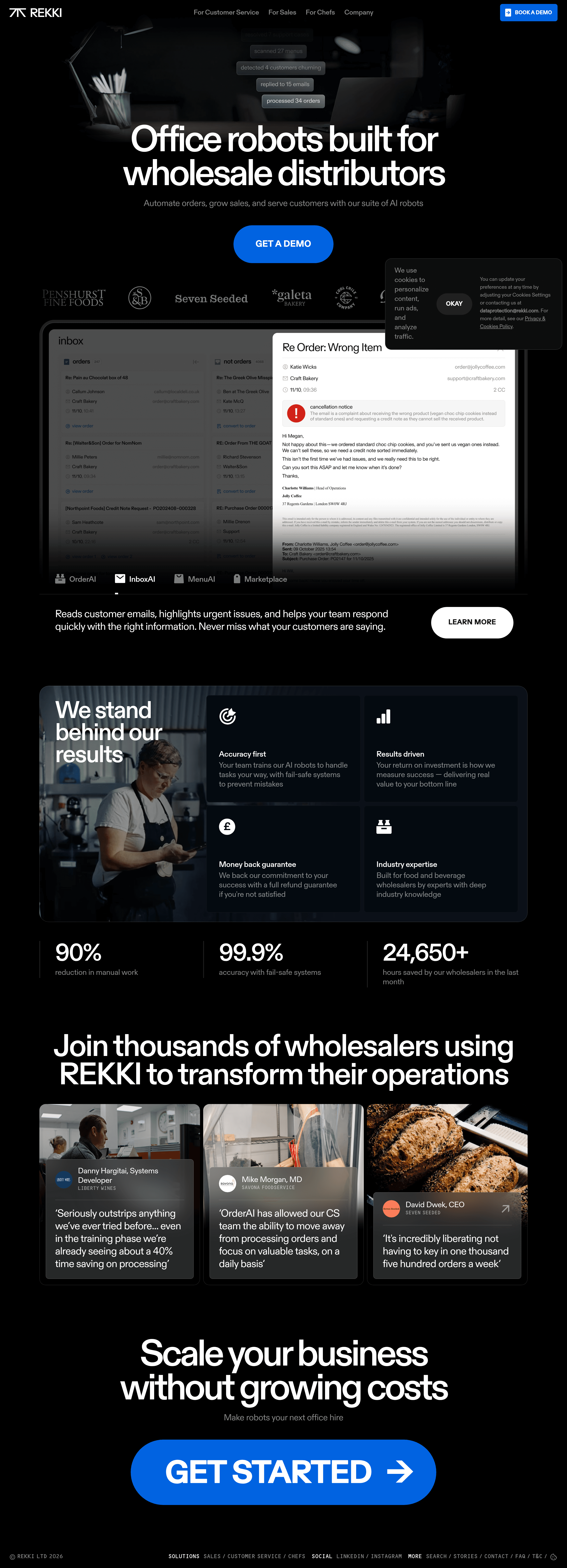 REKKI saas landing page screenshot
