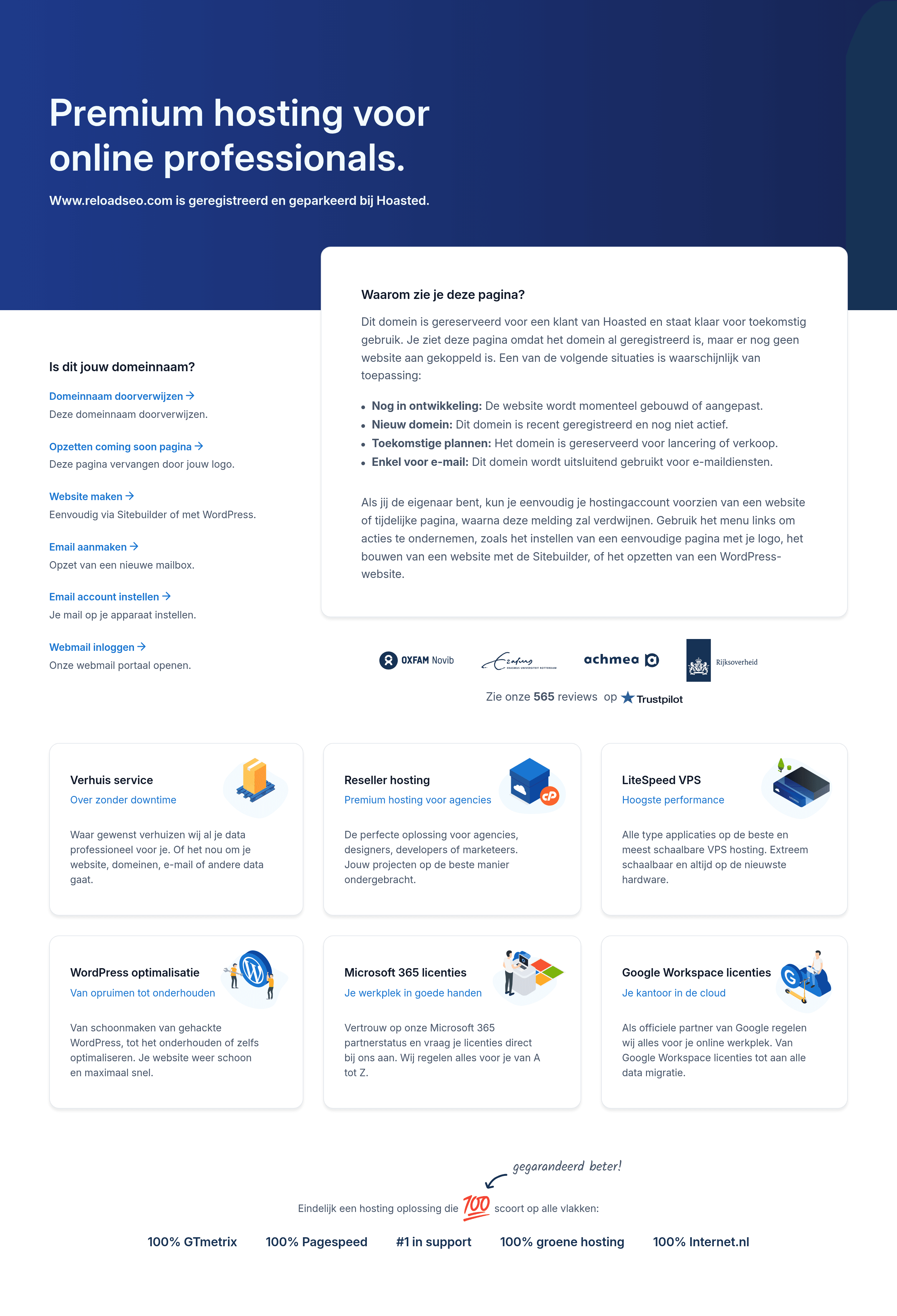 Reloadseo saas landing page screenshot