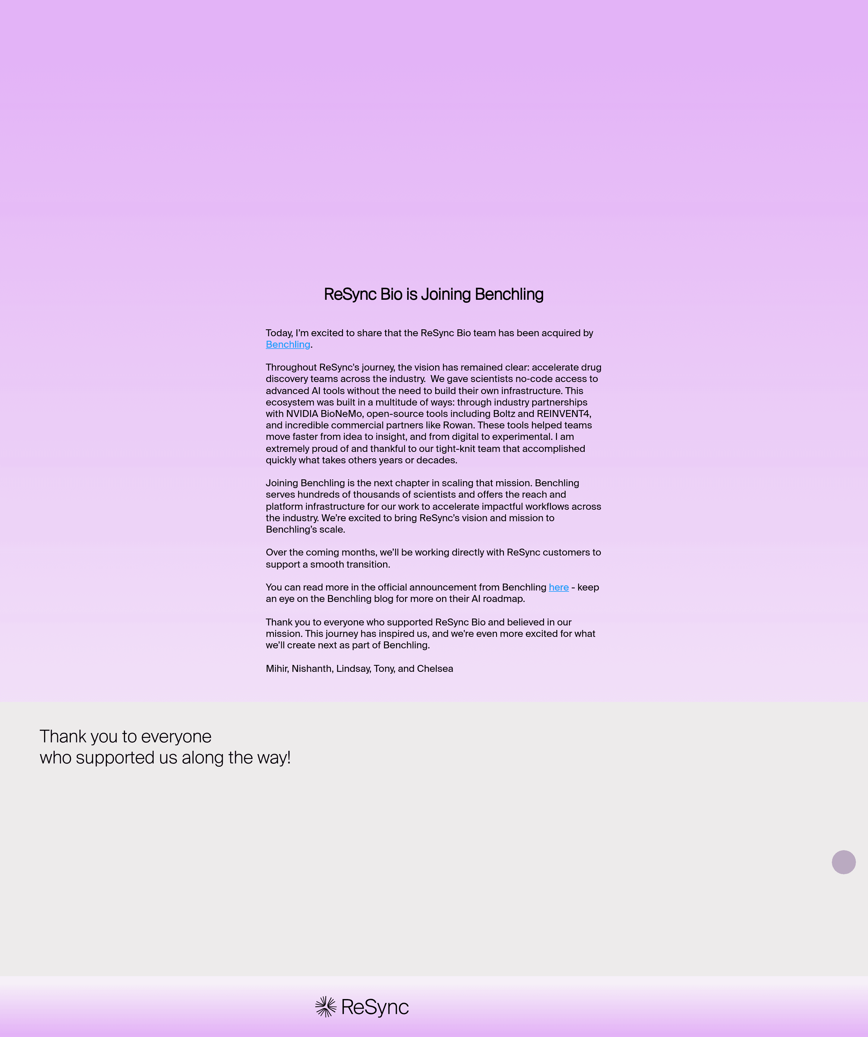 ReSync Bio saas landing page screenshot