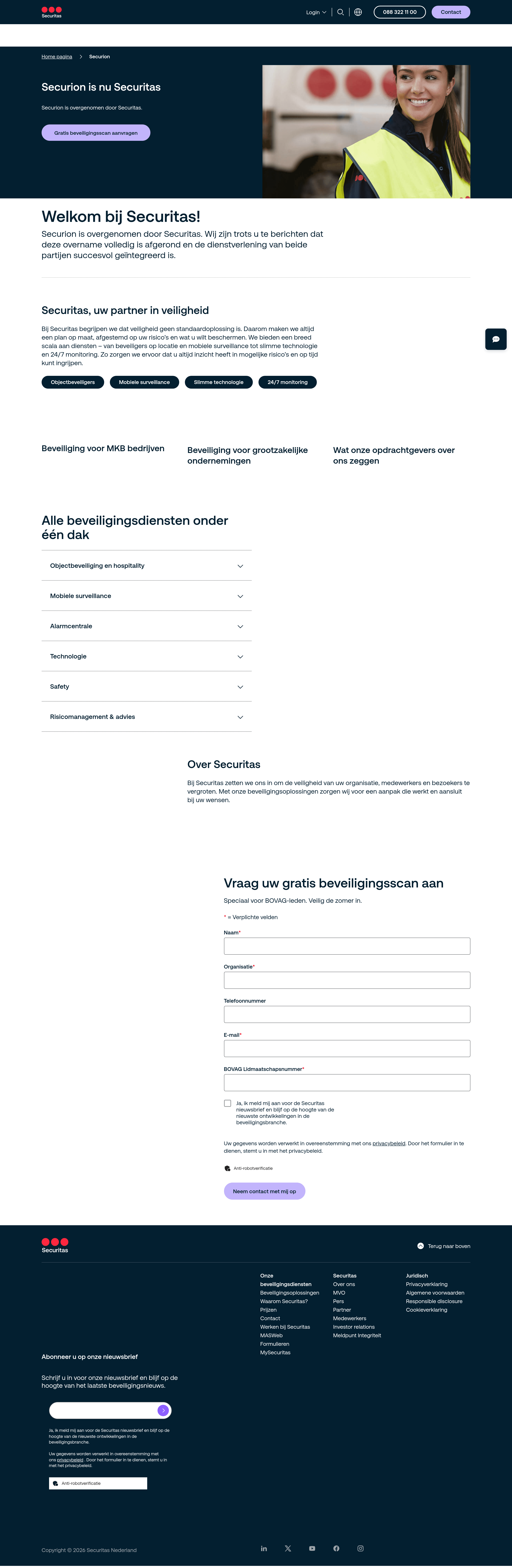 Securion saas landing page screenshot