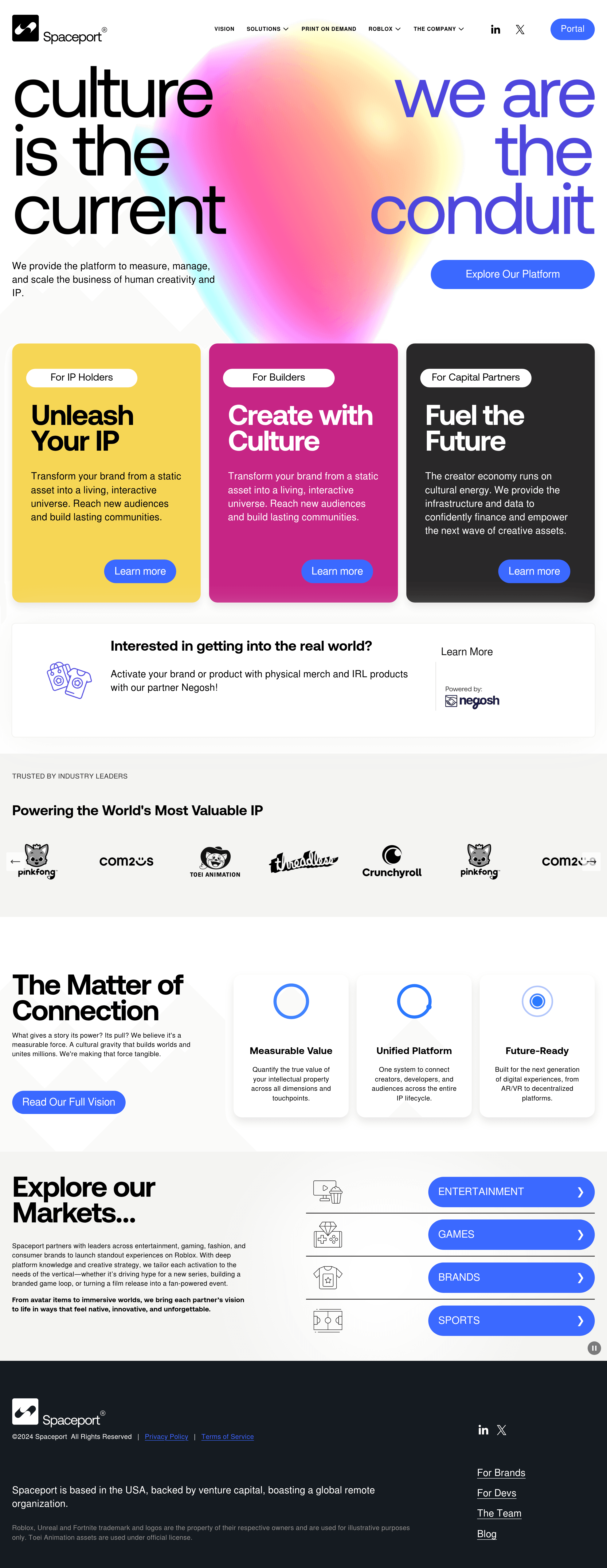 Spaceport Technologies saas landing page screenshot