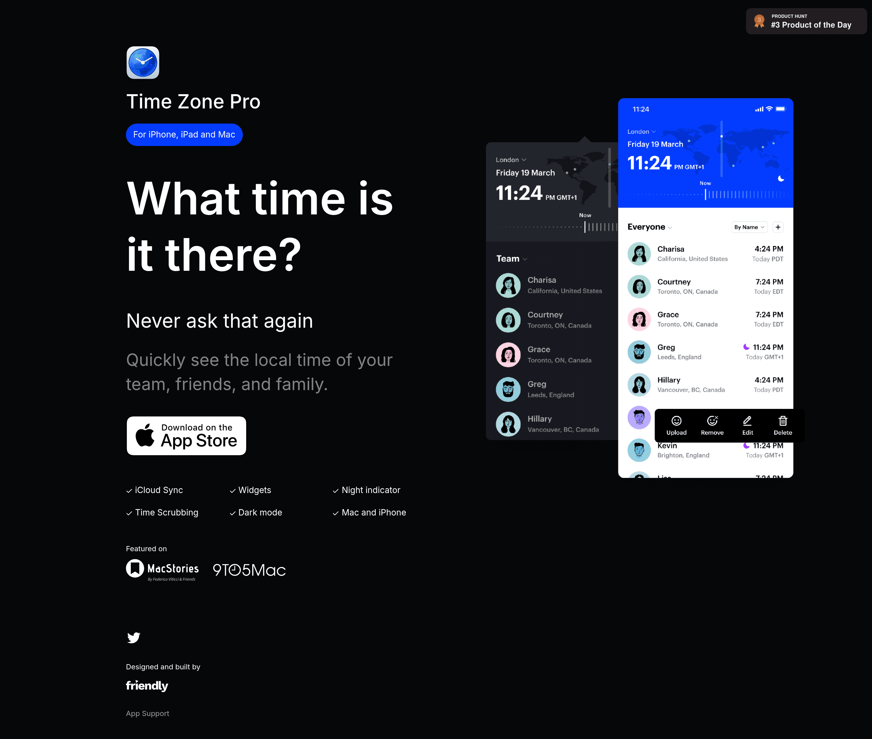 Time Zone Pro saas landing page screenshot