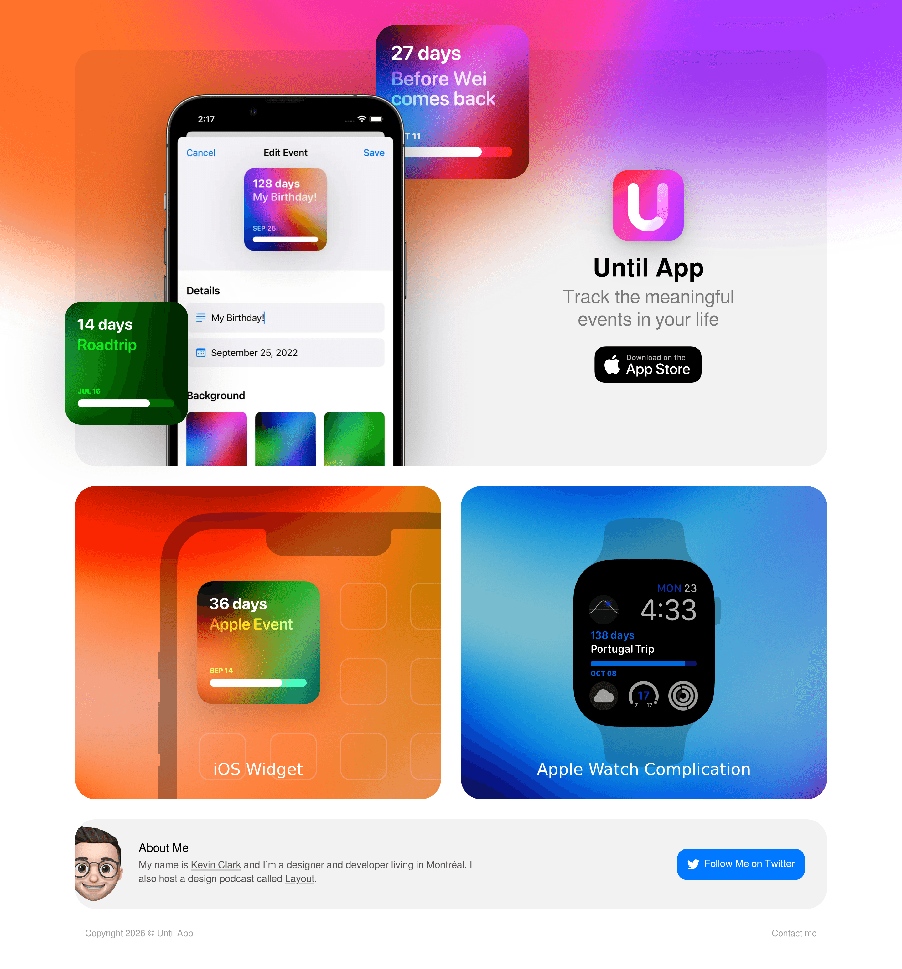 Until App saas landing page screenshot