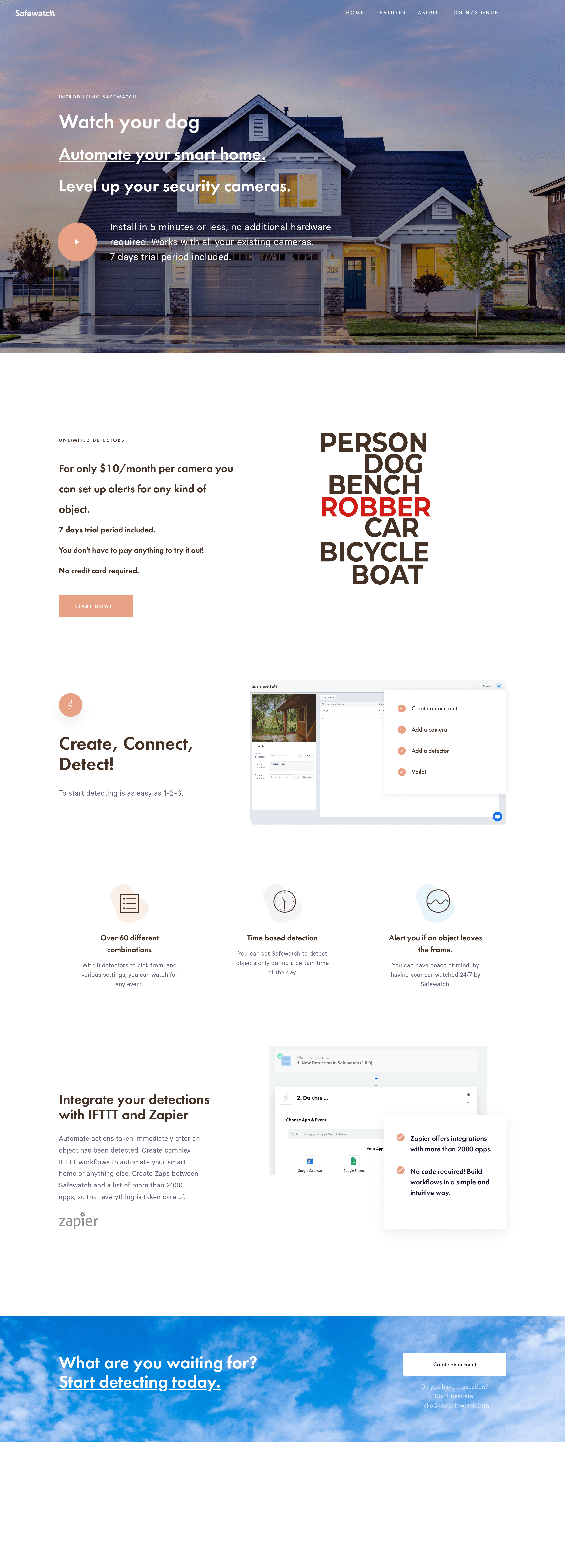Usesafewatch saas landing page screenshot