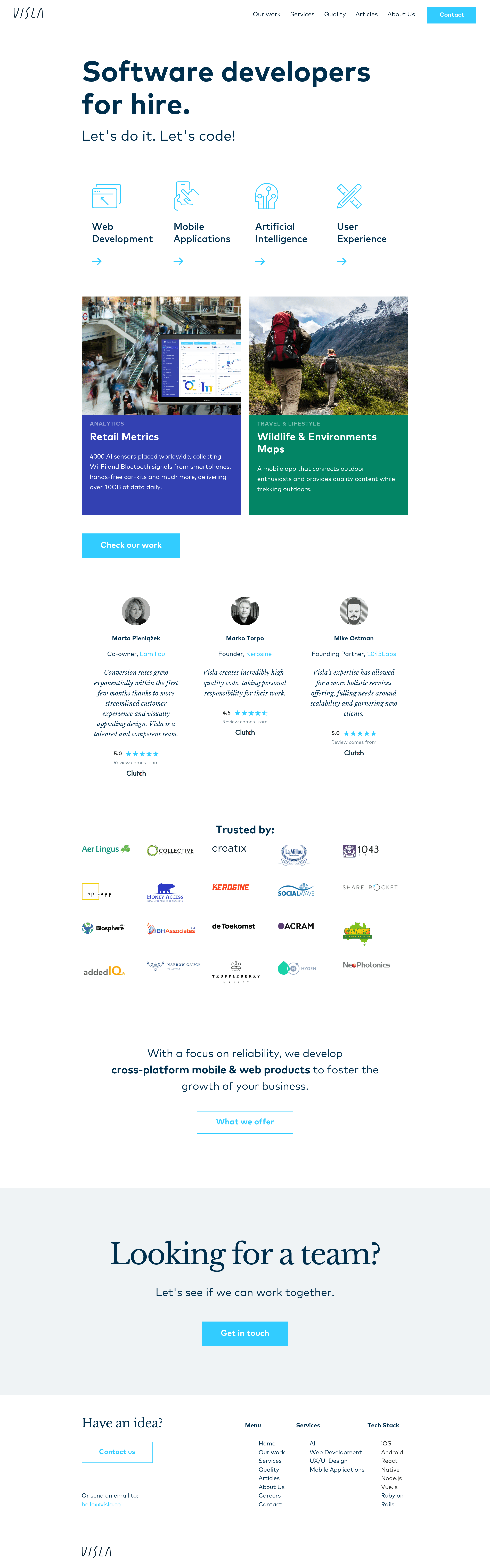 Visla saas landing page screenshot