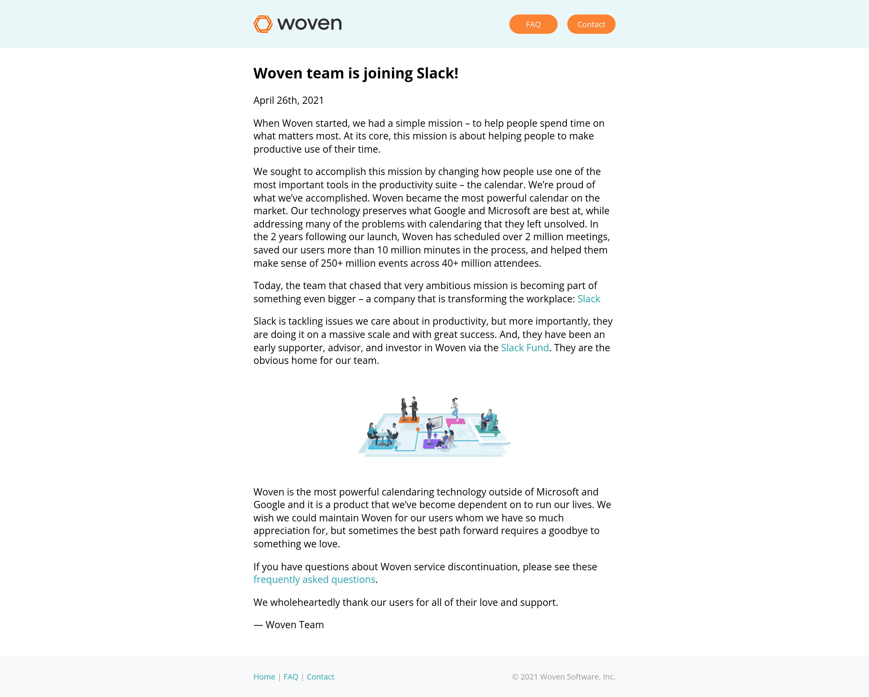 Woven saas landing page screenshot