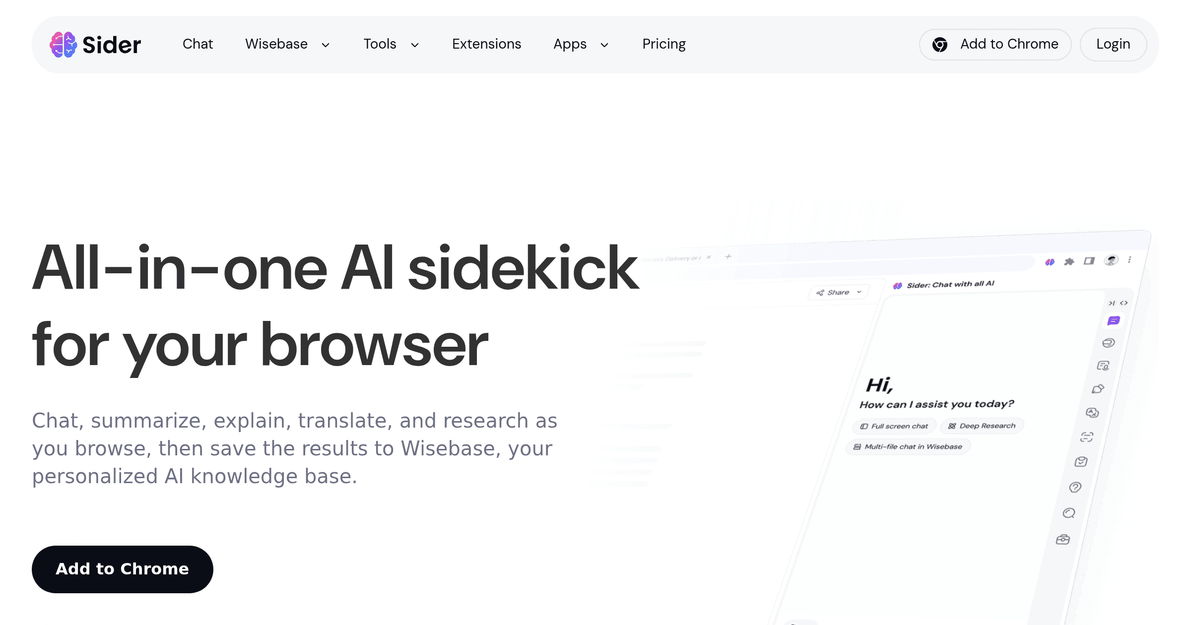 Sider 5.0: Deep Research with Wisebase OG image